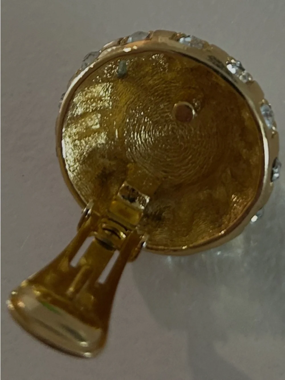 Christian Dior Vintage Clip Earrings Pearl With Rhinestones - Picture 9 of 10